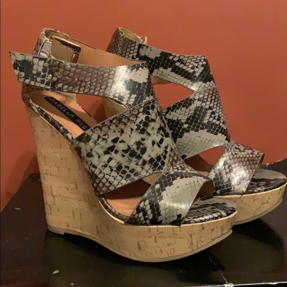 Snake print wedge sandal